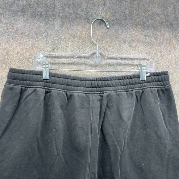 Puma Shorts Mens XL Black White Elastic Waist Spell Out Logo Extra Large Fleece - Picture 6 of 10